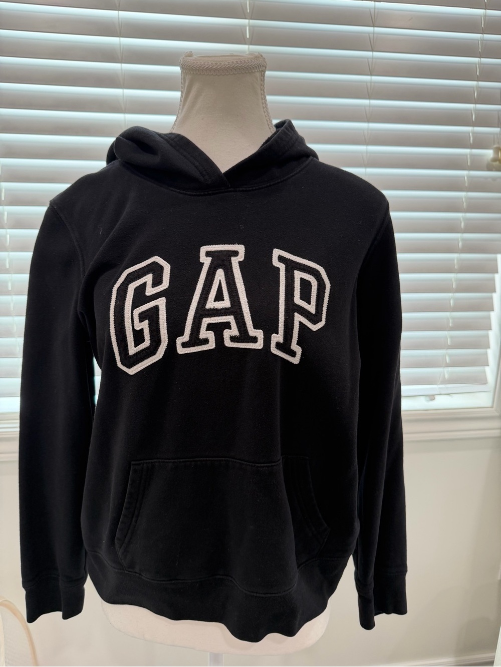 GAP Black Hoodie with White Lettering